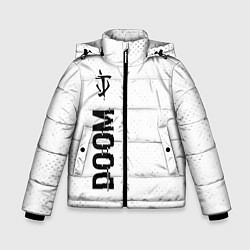 Куртка зимняя для мальчика Doom glitch на светлом фоне: по-вертикали, цвет: 3D-черный