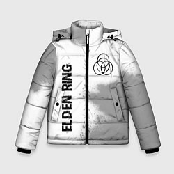 Зимняя куртка для мальчика Elden Ring glitch на светлом фоне: надпись, символ