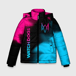 Зимняя куртка для мальчика Watch Dogs - neon gradient: надпись, символ