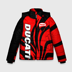 Куртка зимняя для мальчика Ducati - red stripes, цвет: 3D-светло-серый
