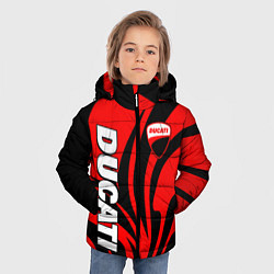 Куртка зимняя для мальчика Ducati - red stripes, цвет: 3D-светло-серый — фото 2