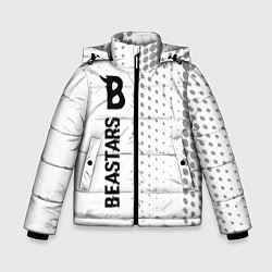 Куртка зимняя для мальчика Beastars glitch на светлом фоне: по-вертикали, цвет: 3D-черный