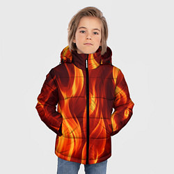 Куртка зимняя для мальчика Костёр на чёрном фоне, цвет: 3D-светло-серый — фото 2