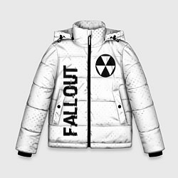 Зимняя куртка для мальчика Fallout glitch на светлом фоне: надпись, символ