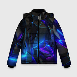 Куртка зимняя для мальчика Неоновые частицы, цвет: 3D-светло-серый