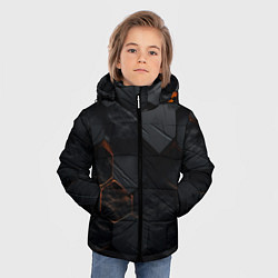Куртка зимняя для мальчика Черные неоноыве плиты, цвет: 3D-черный — фото 2