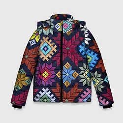 Куртка зимняя для мальчика Орнамент удмуртский, цвет: 3D-красный