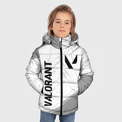 Куртка зимняя для мальчика Valorant glitch на светлом фоне: надпись, символ, цвет: 3D-черный — фото 2