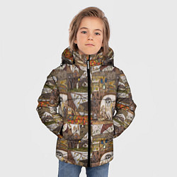 Куртка зимняя для мальчика Рисунки коллаж, цвет: 3D-красный — фото 2