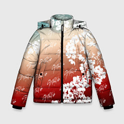 Куртка зимняя для мальчика Stray Kids flowers, цвет: 3D-черный