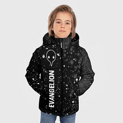 Куртка зимняя для мальчика Evangelion glitch на темном фоне: по-вертикали, цвет: 3D-черный — фото 2