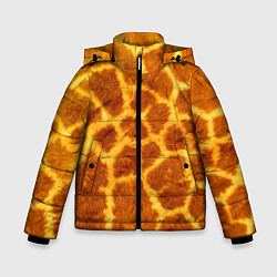 Куртка зимняя для мальчика Шкура жирафа - текстура, цвет: 3D-черный