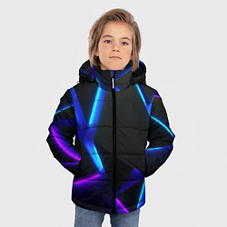Куртка зимняя для мальчика Неоновые плиты, цвет: 3D-светло-серый — фото 2