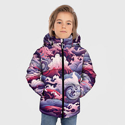 Куртка зимняя для мальчика Волны в Японском стиле, цвет: 3D-светло-серый — фото 2