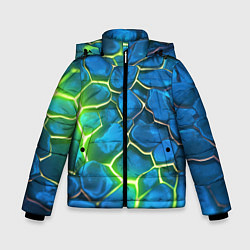Куртка зимняя для мальчика Green blue neon, цвет: 3D-черный