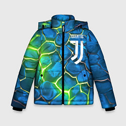 Куртка зимняя для мальчика Juventus blue green neon, цвет: 3D-светло-серый