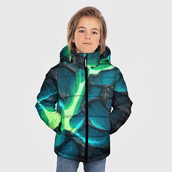 Куртка зимняя для мальчика Свечение из разлома плит, цвет: 3D-черный — фото 2