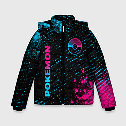 Зимняя куртка для мальчика Pokemon - neon gradient: надпись, символ