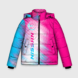 Куртка зимняя для мальчика Nissan neon gradient style: по-вертикали, цвет: 3D-черный