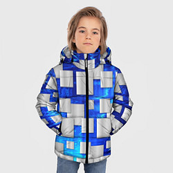 Куртка зимняя для мальчика Стальные квадраты, цвет: 3D-черный — фото 2