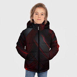 Куртка зимняя для мальчика Красная бесконечность, цвет: 3D-черный — фото 2