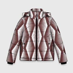 Куртка зимняя для мальчика Ромбы цвета кофе, цвет: 3D-светло-серый
