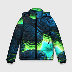 Зимняя куртка для мальчика Зеленые объемные плиты