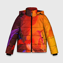 Куртка зимняя для мальчика Красно-оранжевый паттерн, цвет: 3D-красный