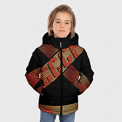 Куртка зимняя для мальчика СССР полосы градиент, цвет: 3D-черный — фото 2