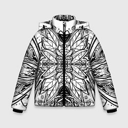 Куртка зимняя для мальчика Абстрактный узор сова, цвет: 3D-светло-серый