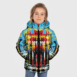 Куртка зимняя для мальчика Зеркальная абстракция - нейросеть, цвет: 3D-черный — фото 2