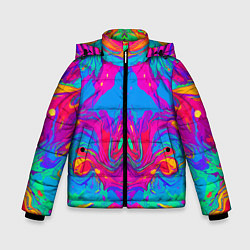 Куртка зимняя для мальчика Красочная зеркальная абстракция - мода - нейросеть, цвет: 3D-красный