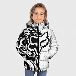 Куртка зимняя для мальчика Fox motocross - белый дракон, цвет: 3D-черный — фото 2