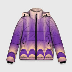 Куртка зимняя для мальчика Фиолетовый градиент в полоску, цвет: 3D-светло-серый