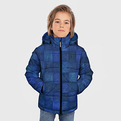 Куртка зимняя для мальчика Джинсовая клетка, цвет: 3D-черный — фото 2