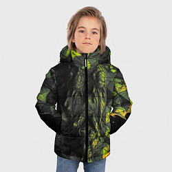 Куртка зимняя для мальчика Зеленая абстрактная текстура, цвет: 3D-светло-серый — фото 2