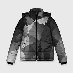 Зимняя куртка для мальчика Мозаичный узор в серых оттенках