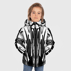 Куртка зимняя для мальчика Черные завихрения, цвет: 3D-черный — фото 2
