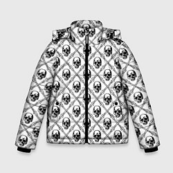 Куртка зимняя для мальчика Черепа и кости, цвет: 3D-светло-серый