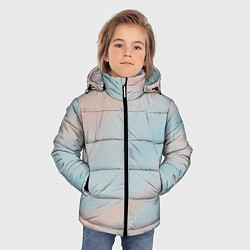 Куртка зимняя для мальчика Нежно розовые и голубые размытия, цвет: 3D-черный — фото 2