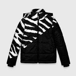 Куртка зимняя для мальчика Полосы зебры с черным, цвет: 3D-черный