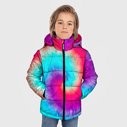 Куртка зимняя для мальчика Тай-дай малиновый закат, цвет: 3D-красный — фото 2