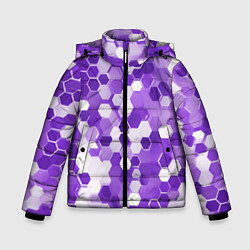 Куртка зимняя для мальчика Кибер Hexagon Фиолетовый, цвет: 3D-черный