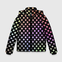 Куртка зимняя для мальчика Цветной под сеткой имитация, цвет: 3D-черный