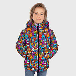 Куртка зимняя для мальчика Маленькие монстрики, цвет: 3D-черный — фото 2