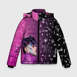 Куртка зимняя для мальчика Лил Пип тату фиолетовый, цвет: 3D-черный