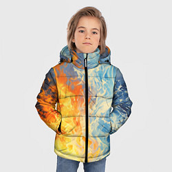 Куртка зимняя для мальчика Вода и пламя абстракция, цвет: 3D-красный — фото 2
