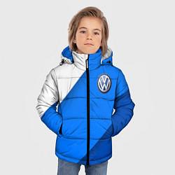 Куртка зимняя для мальчика Volkswagen - голубые линии, цвет: 3D-черный — фото 2