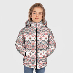 Куртка зимняя для мальчика Волны и ромбы, цвет: 3D-черный — фото 2