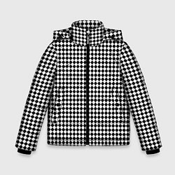 Зимняя куртка для мальчика Шахматный чёрно-белый